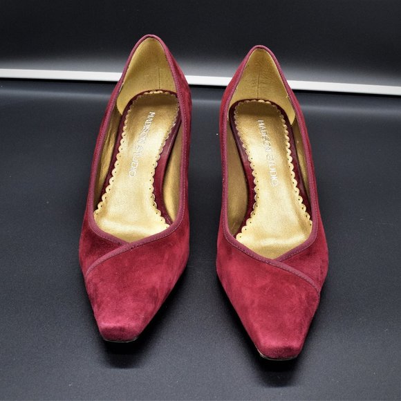 EUC Madison Studio Maroon Leather Pumps - Picture 1 of 8